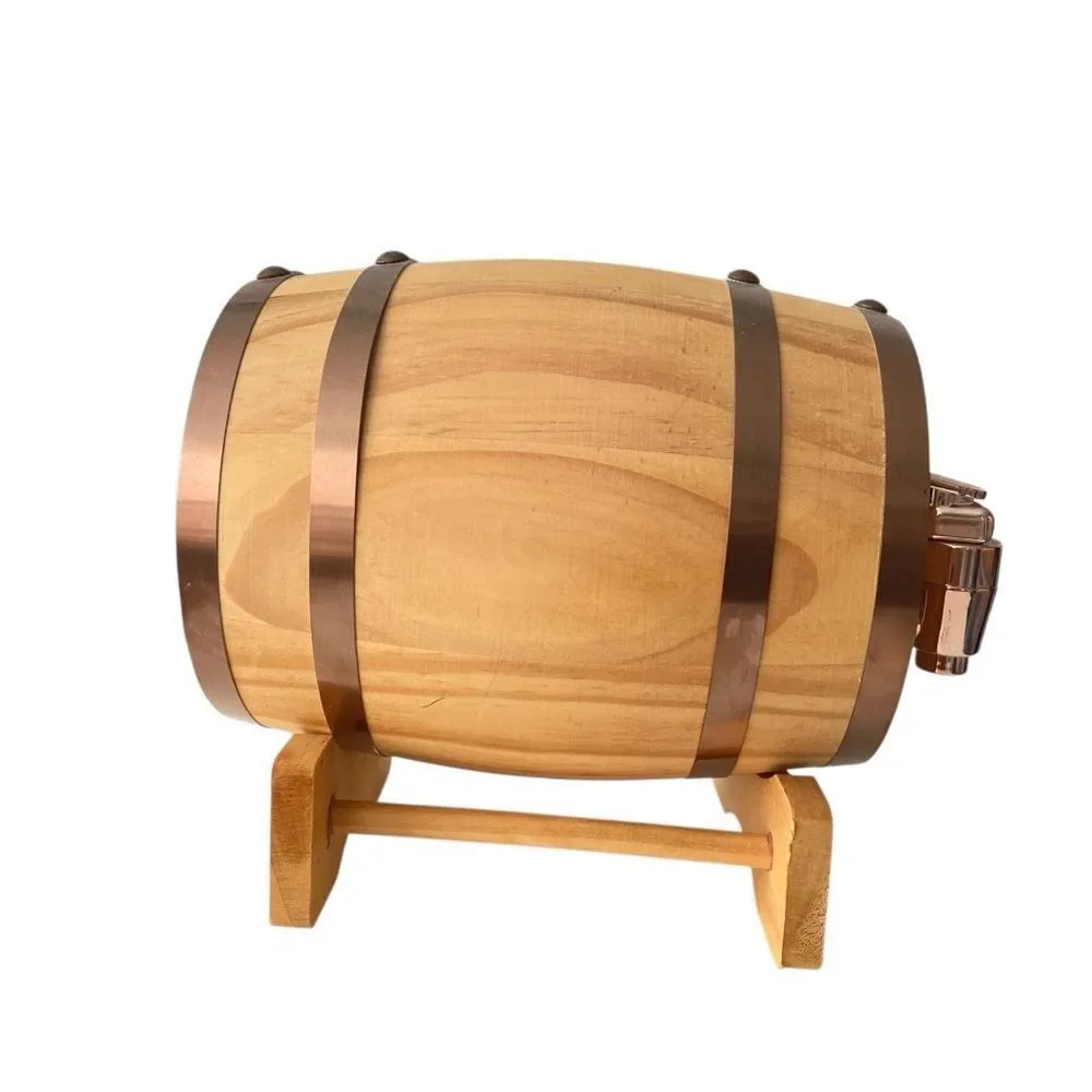 Heritage Wooden Barrel with Copper Tone Tap